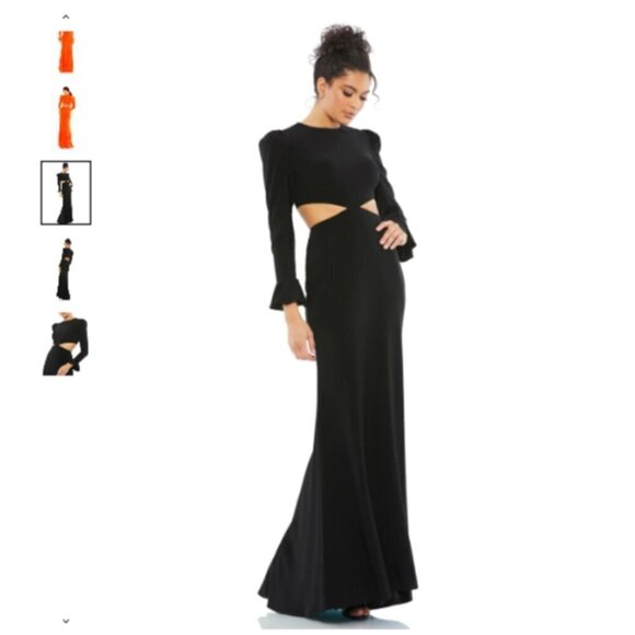 Lenna for Mac Duggal Wedding Guest Gown Black Cut-Out Dress Size 2 - Picture 1 of 3